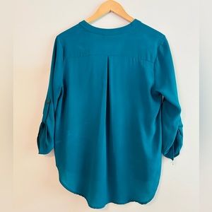 Lush blouse vibrant blue green